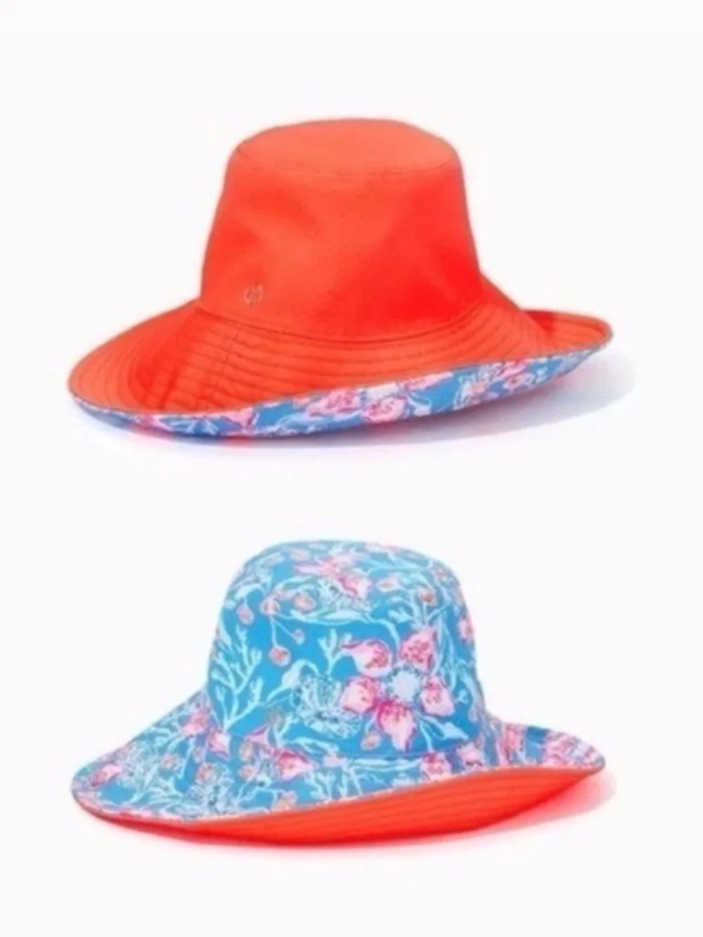Lilly Pulitzer Blue & Pink Floral Reversible Bucket Hat